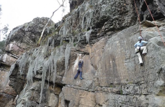  climbing a vertical wall 
